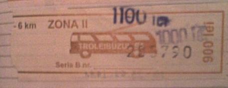 Bilet autotaxare Troleibuzul (zona II) - 1997.JPG
